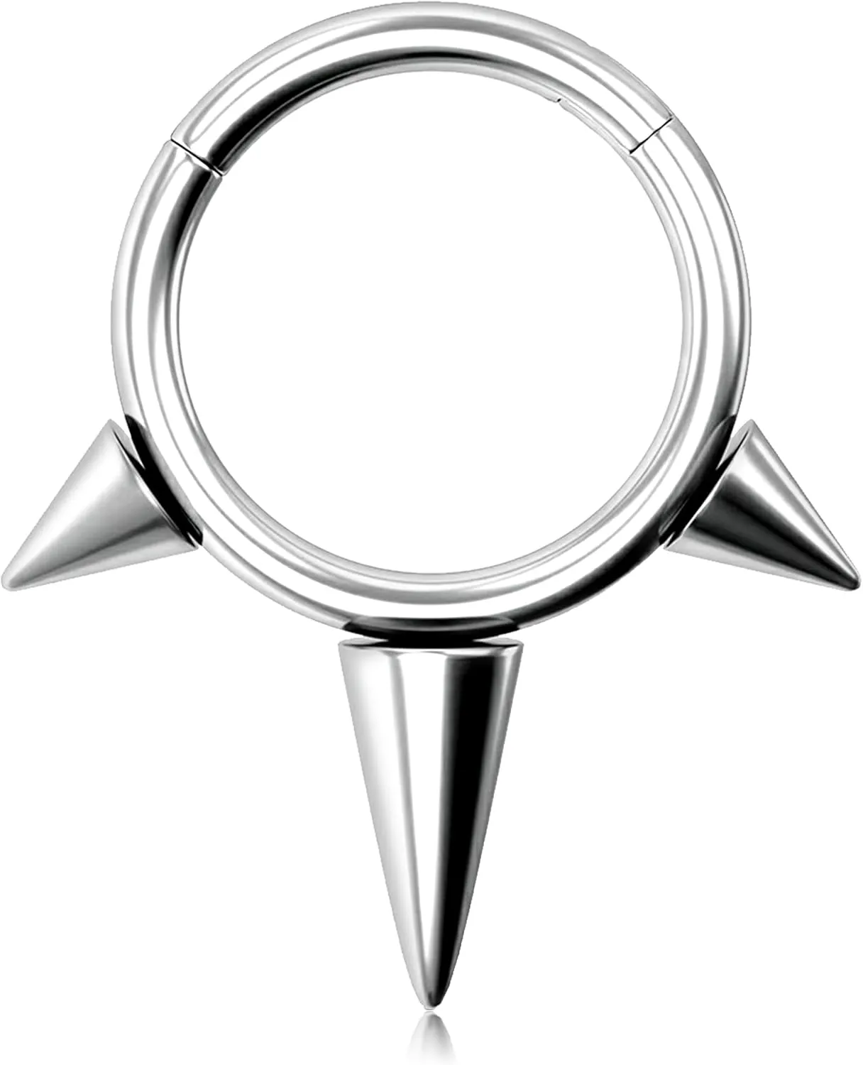 Melighting Spike Septum Ring 16G Septum Jewelry Hoop Stainless Steel 316L Cartilage Earring Hinged Spike Daith Piercing Jewelry for Women