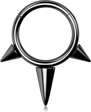 Melighting Spike Septum Ring 16G Septum Jewelry Hoop Stainless Steel 316L Cartilage Earring Hinged Spike Daith Piercing Jewelry for Women
