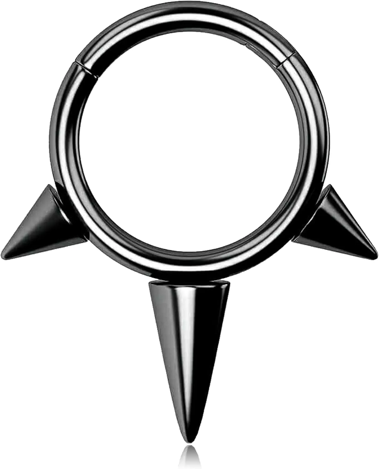 Melighting Spike Septum Ring 16G Septum Jewelry Hoop Stainless Steel 316L Cartilage Earring Hinged Spike Daith Piercing Jewelry for Women
