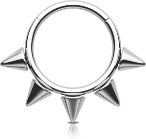 Melighting Titanium Septum Ring 16G Spike Septum Jewelry Titanium Daith Piercing Jewelry SpikeCartilage Earring Tragus Piercing Jewelry for Women