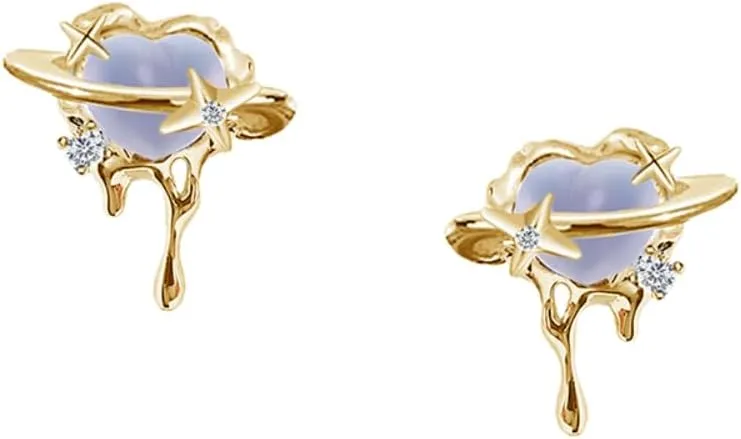 Melt Drop Geometric Earrings Fashion Star Wrap studs Personality Delicate Earrings 18K Gold Plated earrings M1478
