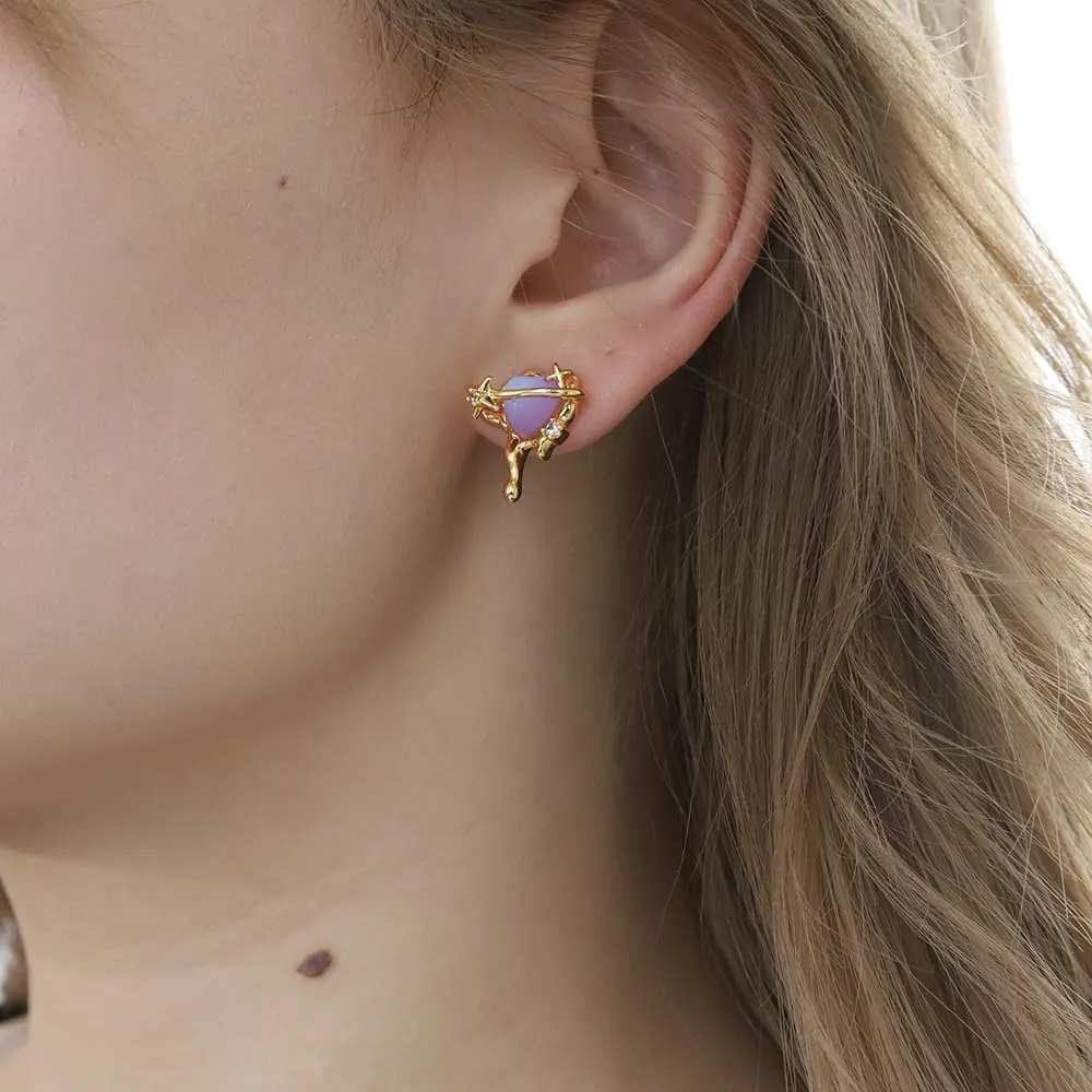 Melt Drop Geometric Earrings Fashion Star Wrap studs Personality Delicate Earrings 18K Gold Plated earrings M1478