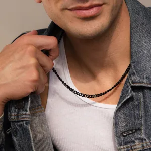 Men's Black Curb Chain