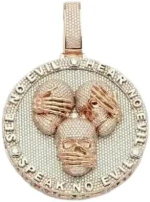 Men's Pendant REAL 925 Silver 16.80 ct MOISSANITE 2.5" Classic Skull Pass Tester With Certified
