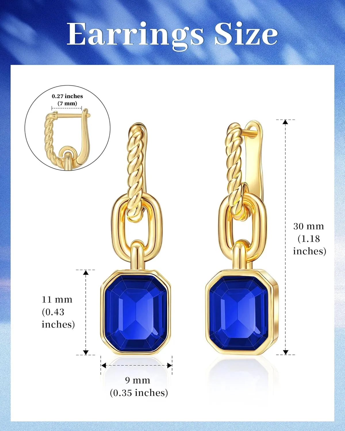 Mesovor Gold Crystal Hoop Earrings for Women Trendy, 18K Gold Plated Hoop Earrings | Emerald Green Black Crystal Dangling Earrings Jewelry Gift for Mother Wife
