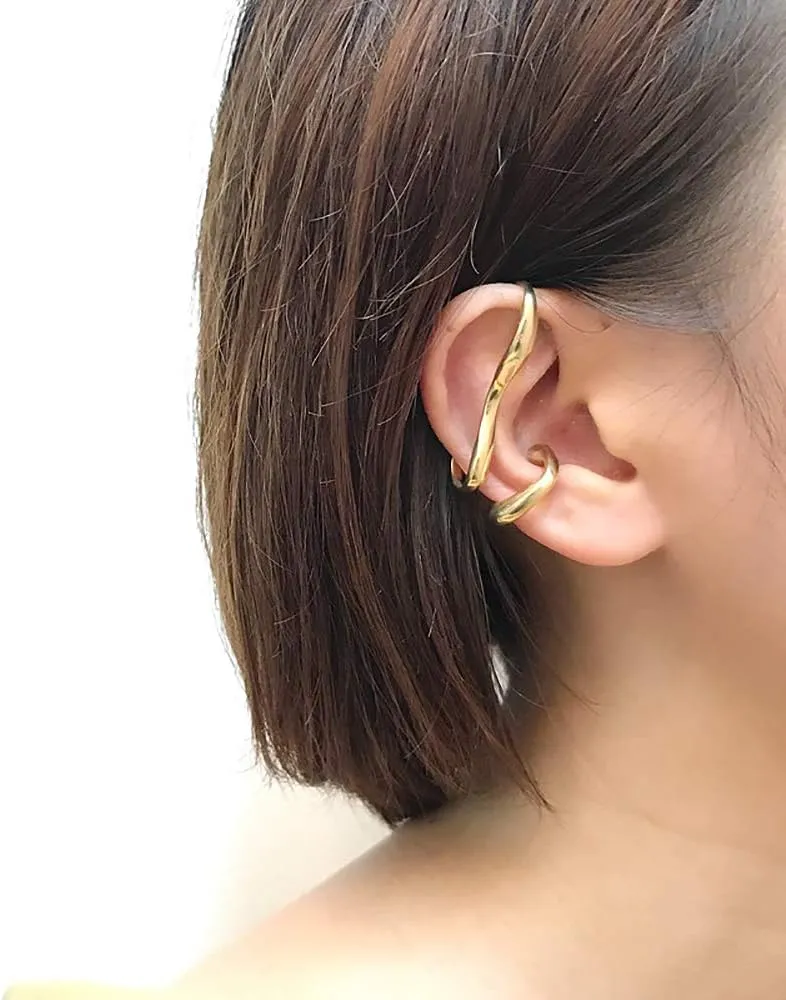 Minimalist Ear Cartilage Cuff Wrap Earrings for No Piercing Ear Women Girls Hypoallergenic Crawler Climber Helix Geometric Hoop Fashion Unique Earring 1 Piece