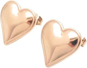 Minimalist Heart Earrings Charm Hearted Stud Cartilage Tragus Post Pin Hypoallergenic Stainless Steel Dainty Pierced Ear Jewelry Birthday Valentine's Day Gifts for Women