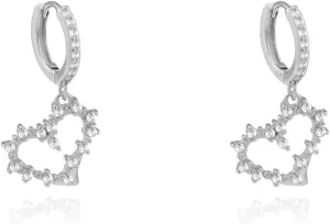 Minimalist Heart Earrings for Women Heart Drop Earrings Huggie Hoop Earrings Heart Stud Earrings Heart Zirconia Dangle Earrings Valentine's Day Gift