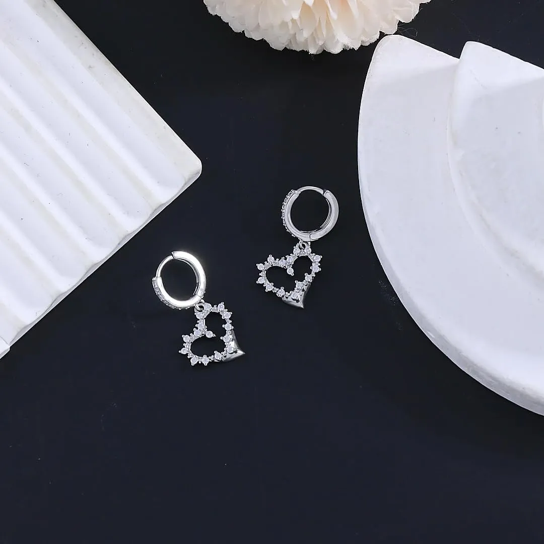 Minimalist Heart Earrings for Women Heart Drop Earrings Huggie Hoop Earrings Heart Stud Earrings Heart Zirconia Dangle Earrings Valentine's Day Gift