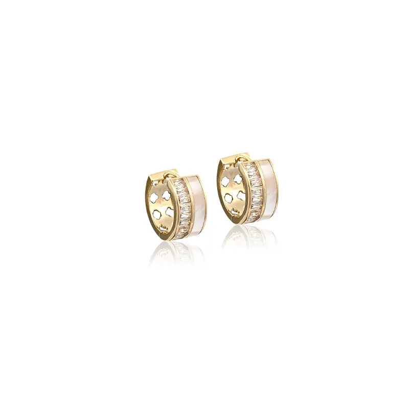 Mother of Pearl Hoop Earrings