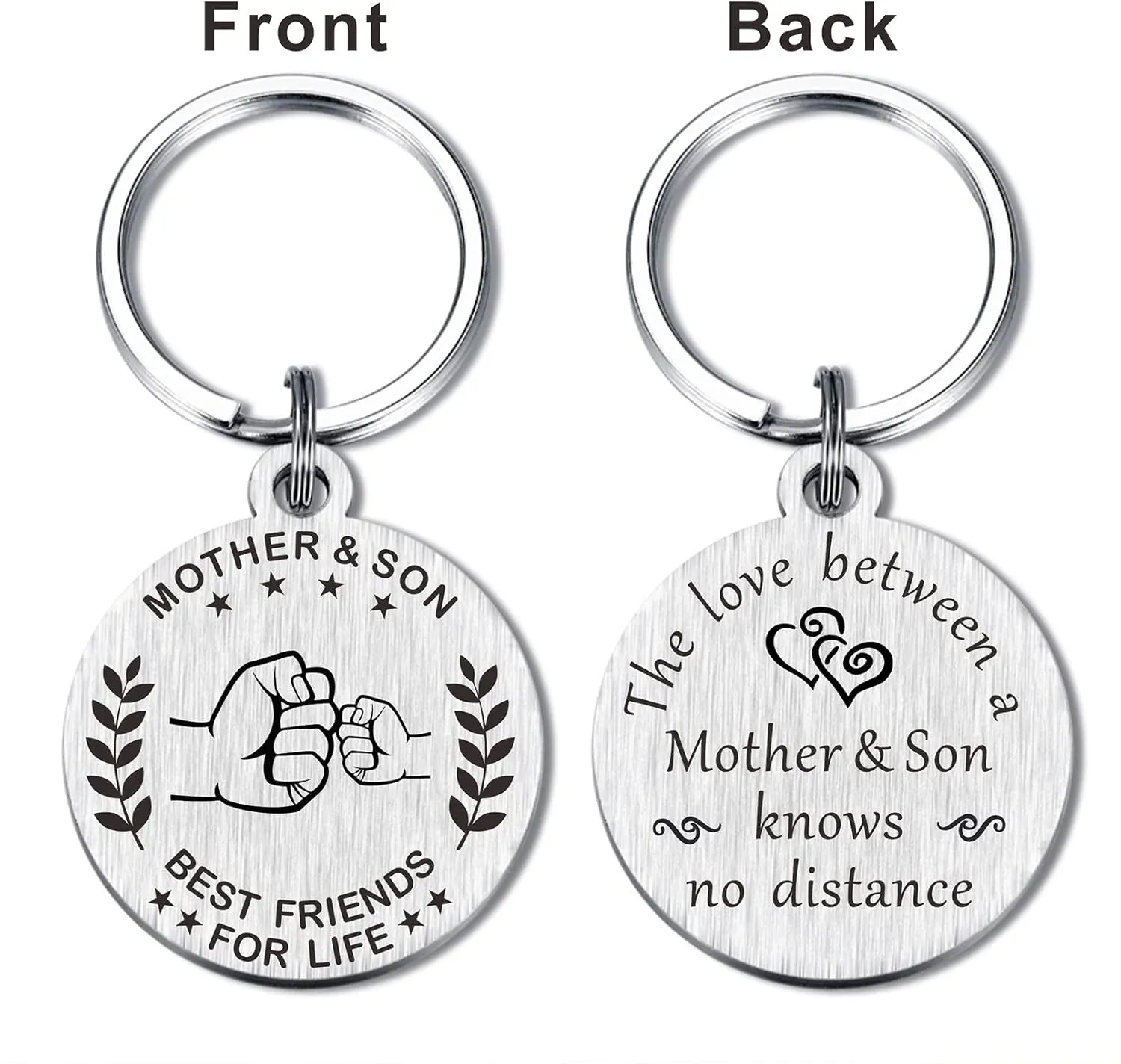 Mother Son Keychain - Best Friends for Life, Unique Gift for Mom from Son