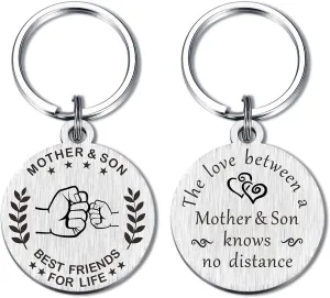 Mother Son Keychain - Best Friends for Life, Unique Gift for Mom from Son