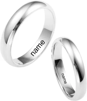 MRENITE 3-4mm Solid 10K/14K/18K Gold Comfort Fit Wedding Band with/without Birthstone for Women/Men, Engravable His and Her Matching Anniversary Wedding Couple Dome Ring, Available in Size 3-14