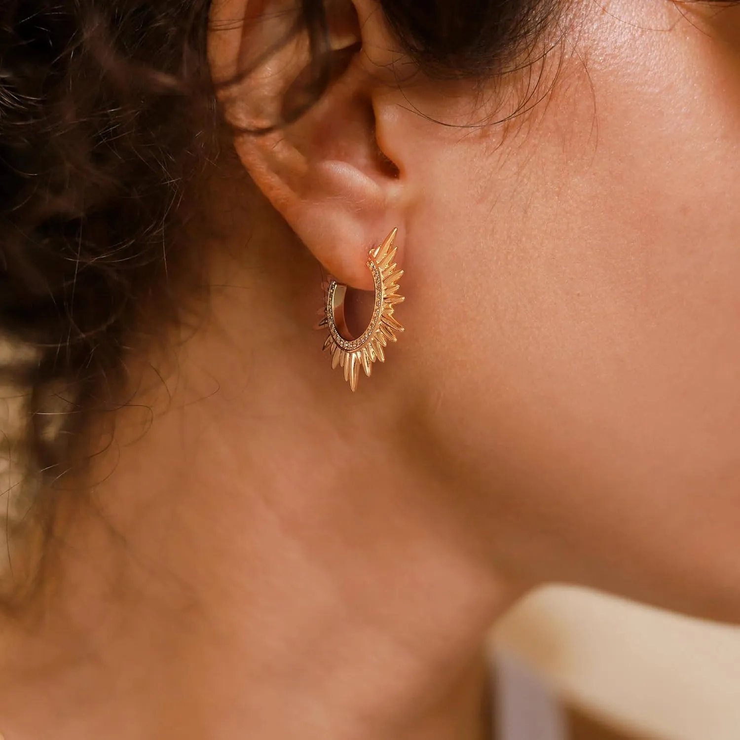 MTMY Gold Stud Earring for Women 14K Gold Plated Dainty Cubic Zirconia Studs Earrings Cute Simple Elegant Earrings Jewelry
