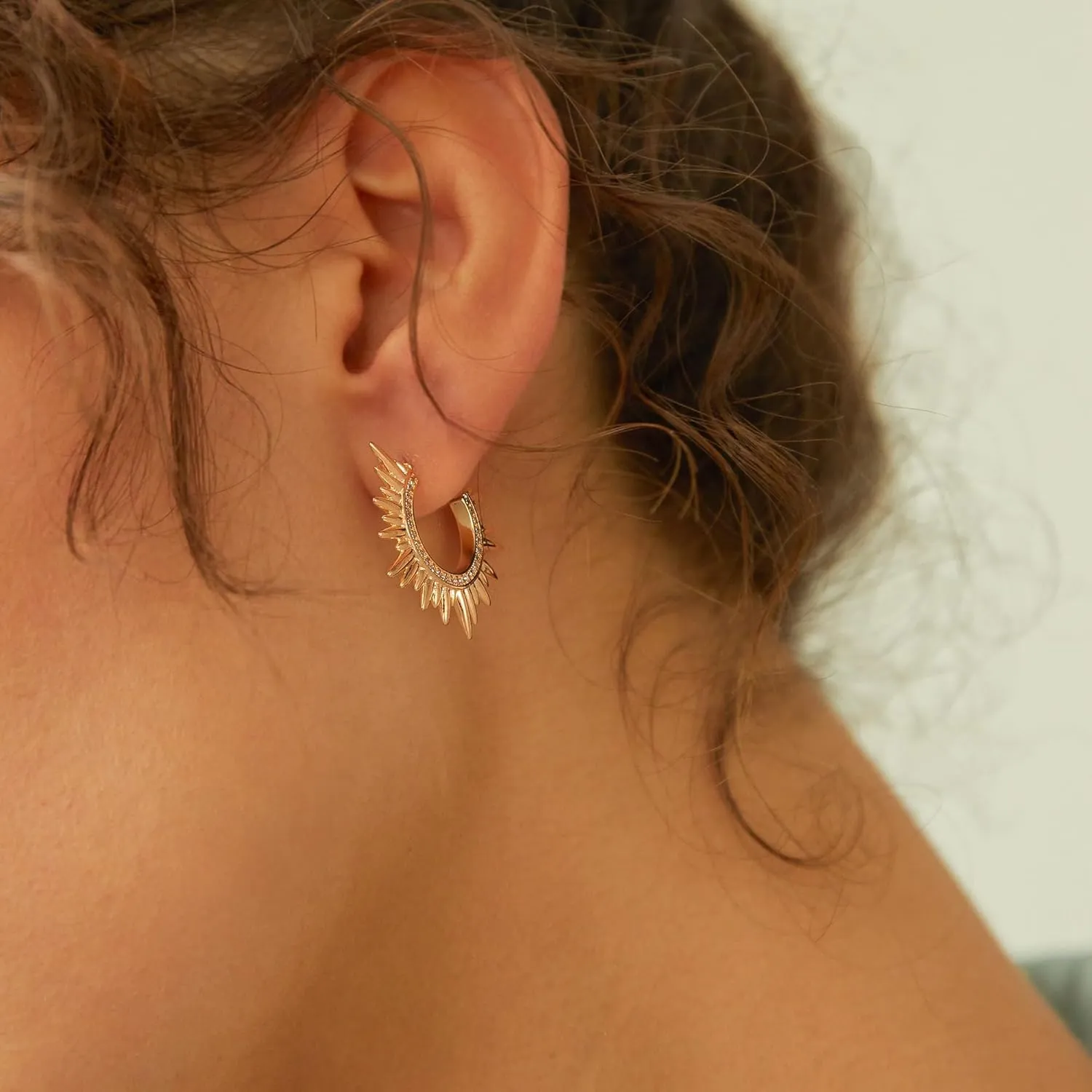 MTMY Gold Stud Earring for Women 14K Gold Plated Dainty Cubic Zirconia Studs Earrings Cute Simple Elegant Earrings Jewelry