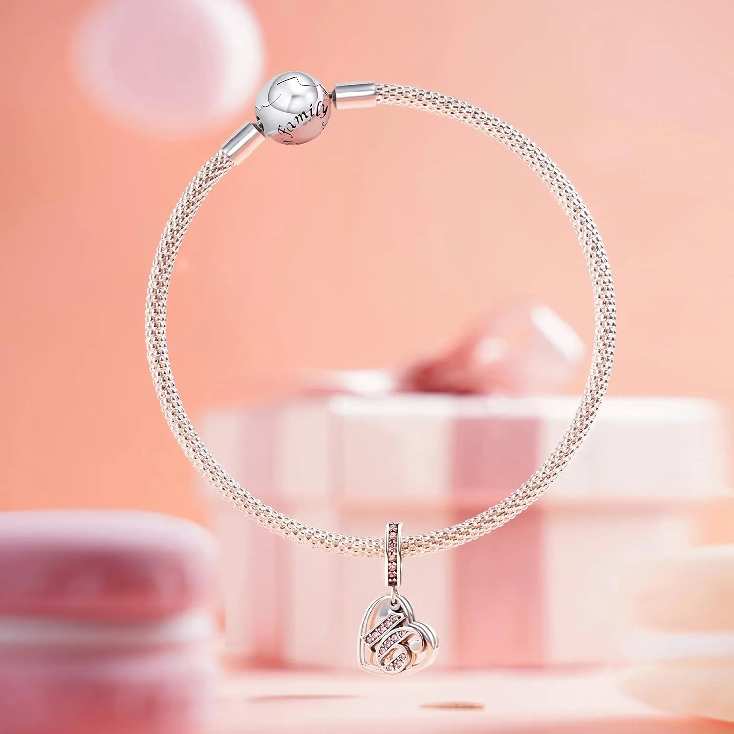 NINGAN 16 18 21 30 40 50 60 Years of Love Dangle Charms for Charms Bracelets, Forever & Always 925 Sterling Silver Cubic Zirconia Bead Pendant, Happy Birthday Jewelry Gifts for Women