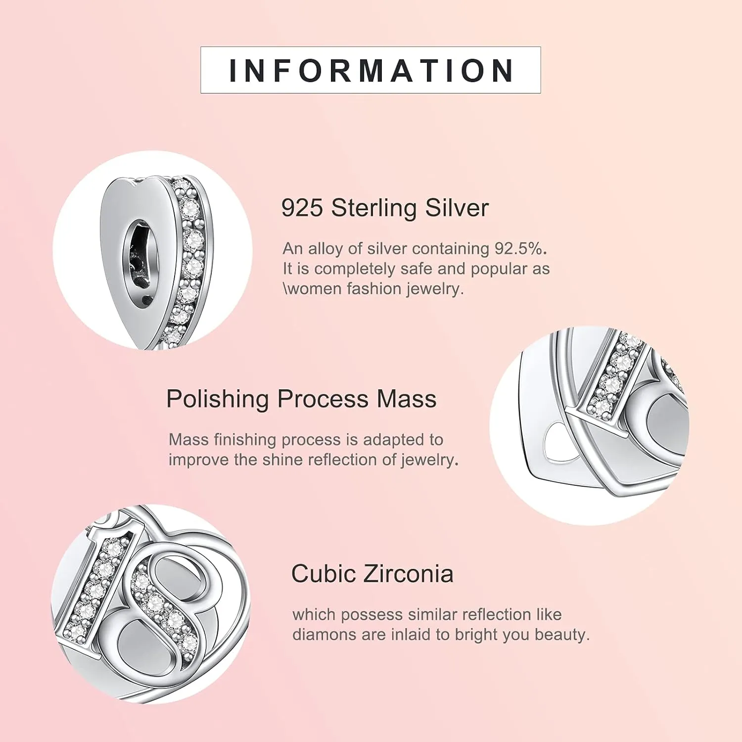 NINGAN 16 18 21 30 40 50 60 Years of Love Dangle Charms for Charms Bracelets, Forever & Always 925 Sterling Silver Cubic Zirconia Bead Pendant, Happy Birthday Jewelry Gifts for Women