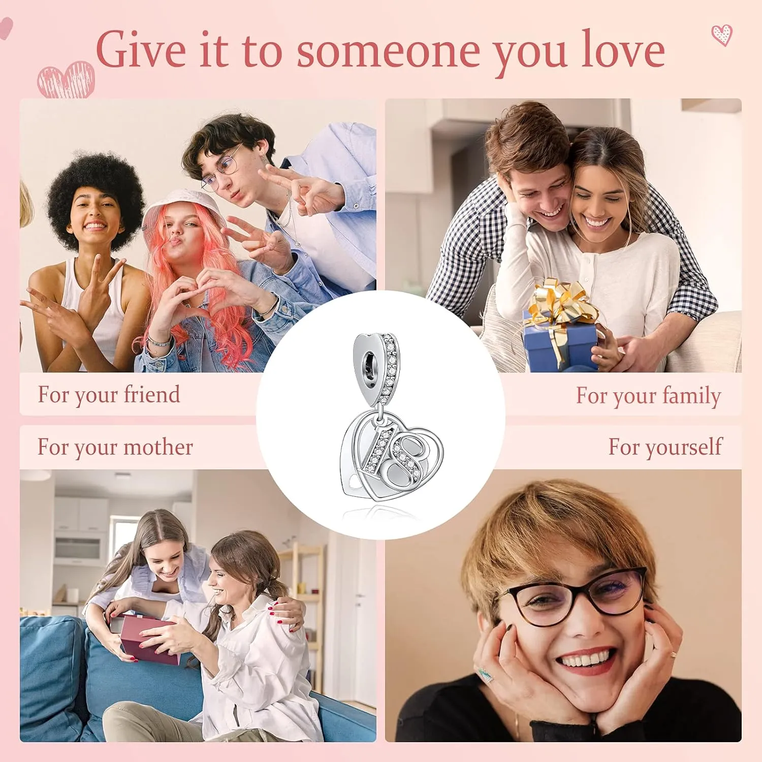 NINGAN 16 18 21 30 40 50 60 Years of Love Dangle Charms for Charms Bracelets, Forever & Always 925 Sterling Silver Cubic Zirconia Bead Pendant, Happy Birthday Jewelry Gifts for Women
