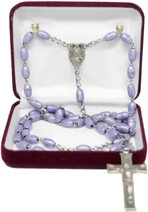 Novel Box Burgundy Communion Keepsake Rosary Box 3.25x2.5x1 Inches White Inside - Rosary Storage Jewelry Boxes Unique Gift - Religious Rosary Box for Women, Family & Friends