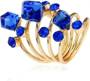 OIDIMS Big CZ Crystal Statement Wedding Ring for Women Birthstone Cubic Zirconia Balls Fashion Spring Gemstone Open Band Wrap Birthday Valentine's Day Cocktail Party Rings Dainty Jewelry Gifts
