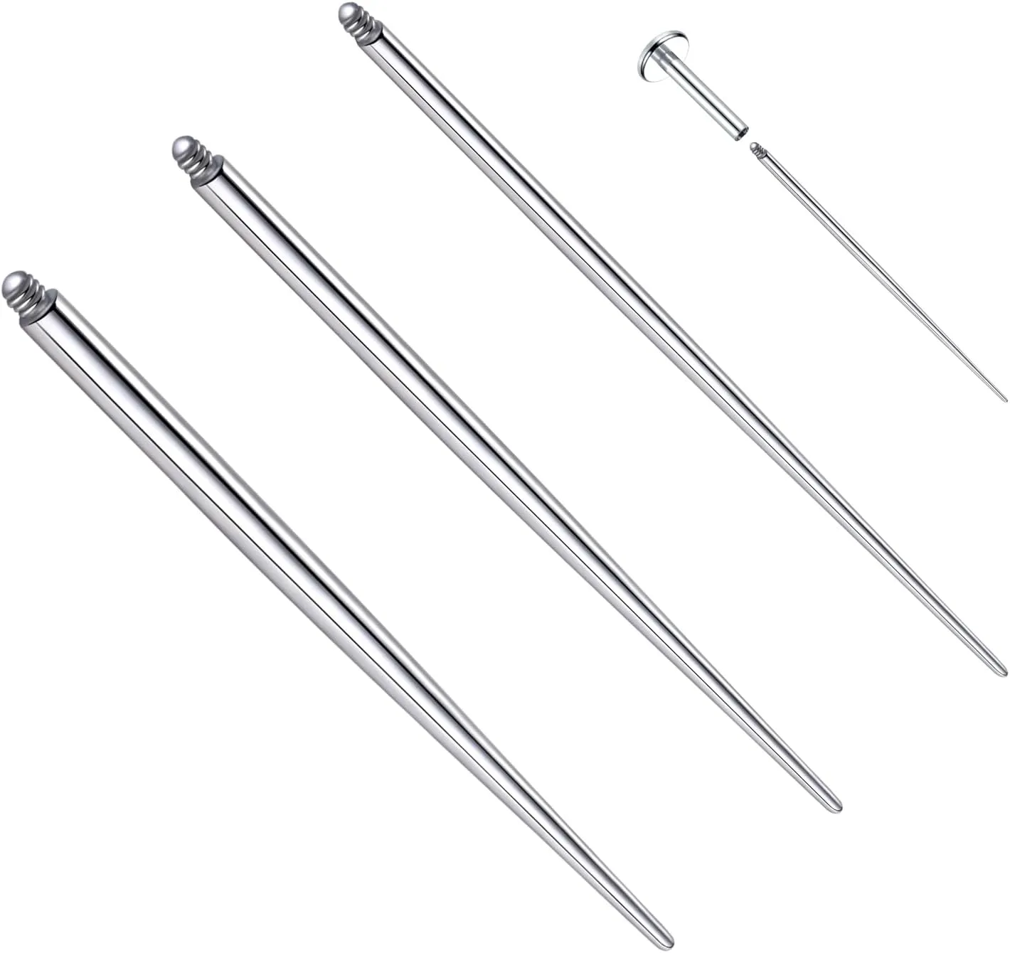 Oveta 18G 16G 14G Threaded Piercing Taper Insertion Tool for Internally Threaded Labret Nose Septum Cartilage Tragus Conch Helix Eyebrow Navel Piercing Jewelry, G23 Titanium