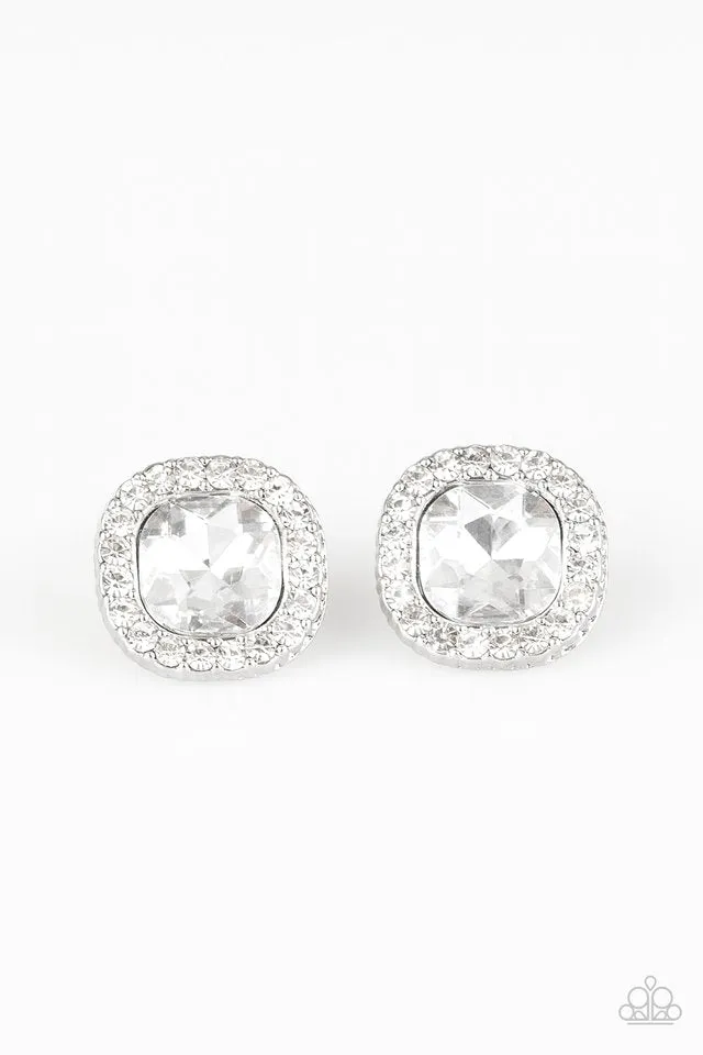 Paparazzi Earring ~ Bling Tastic! - White