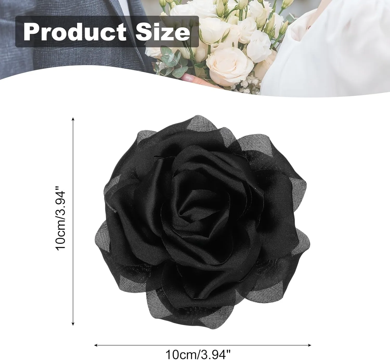 PATIKIL Silk Satin Flower Brooch Pin, Large Peony Floral Lapel Pin