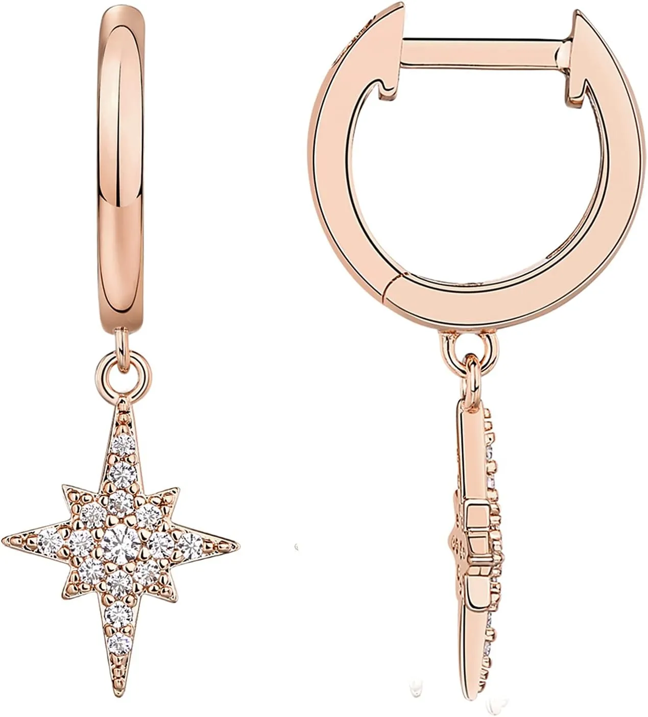 PAVOI 14K Gold Plated S925 Sterling Silver Post Lightweight Drop/Dangle Huggie Earrings for Women | Religious Ornament: Cross, Evil Eye, Clover, Celtic | Dainty Earrings for Women