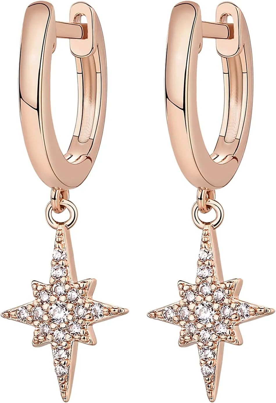 PAVOI 14K Gold Plated S925 Sterling Silver Post Lightweight Drop/Dangle Huggie Earrings for Women | Religious Ornament: Cross, Evil Eye, Clover, Celtic | Dainty Earrings for Women