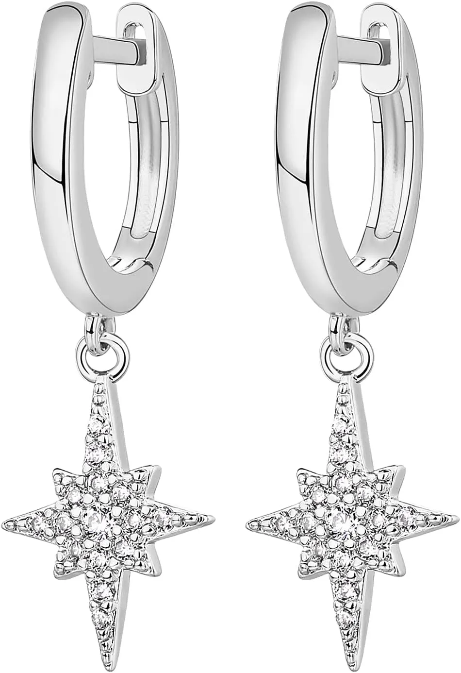PAVOI 14K Gold Plated S925 Sterling Silver Post Lightweight Drop/Dangle Huggie Earrings for Women | Religious Ornament: Cross, Evil Eye, Clover, Celtic | Dainty Earrings for Women