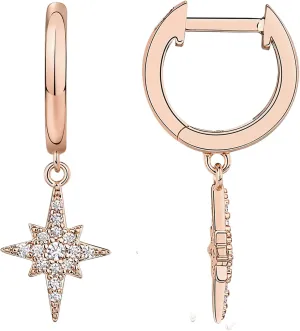 PAVOI 14K Gold Plated S925 Sterling Silver Post Lightweight Drop/Dangle Huggie Earrings for Women | Religious Ornament: Cross, Evil Eye, Clover, Celtic | Dainty Earrings for Women