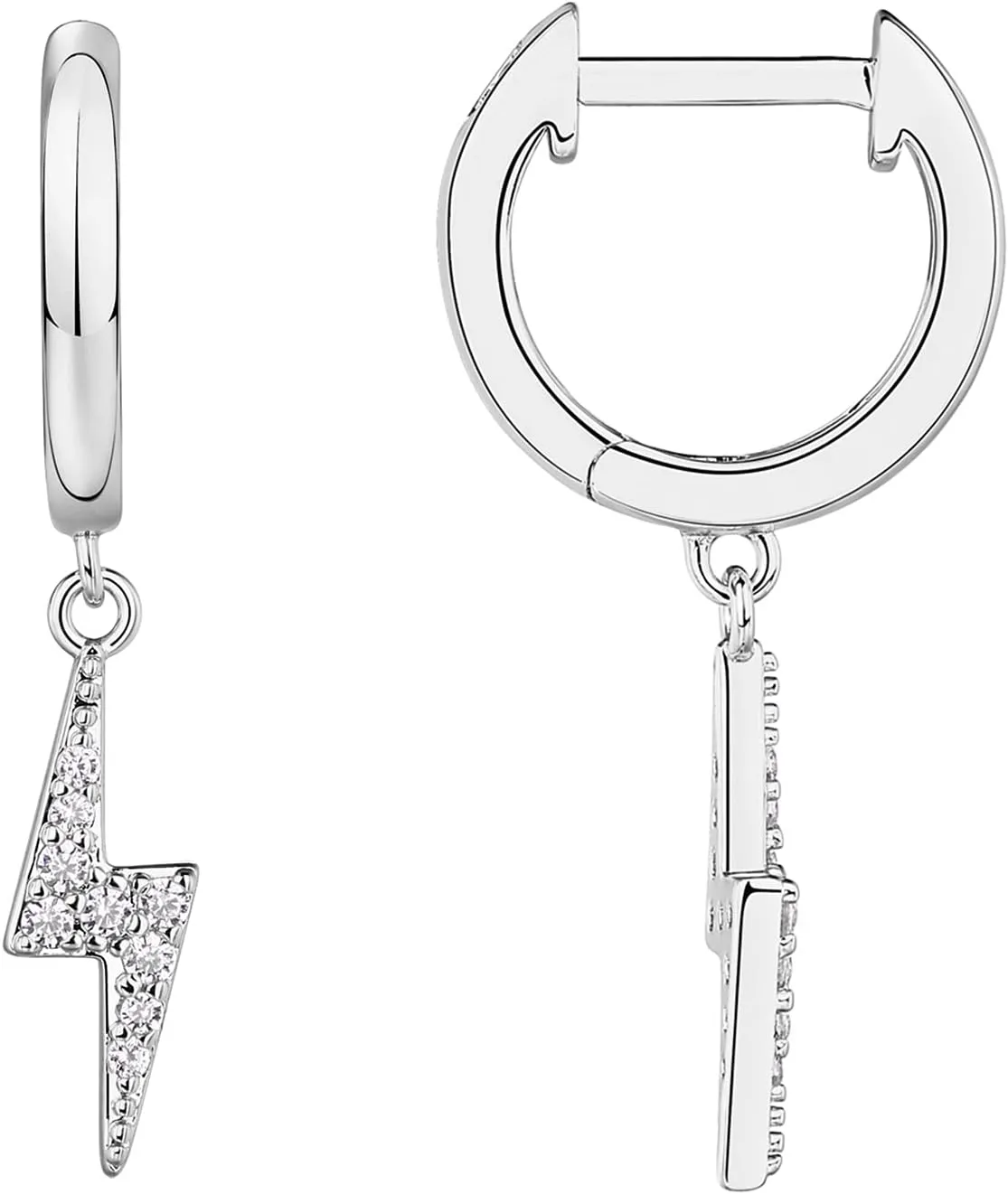 PAVOI 14K Gold Plated S925 Sterling Silver Post Lightweight Drop/Dangle Huggie Earrings for Women | Star, Lock, Butterfly, Moon, Lightning | Dainty Earrings