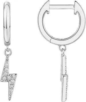 PAVOI 14K Gold Plated S925 Sterling Silver Post Lightweight Drop/Dangle Huggie Earrings for Women | Star, Lock, Butterfly, Moon, Lightning | Dainty Earrings