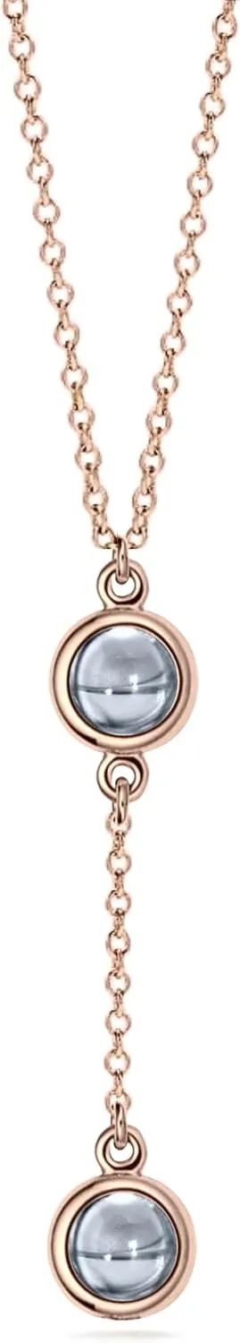 PERIMADE Custom Double Photo Projection Necklace, Personalized Memorial Picture Pendant Y-Necklace with Text & Love in 100 Languages Inside, Customized Circle Charm Pendant Birthday Gift for Women