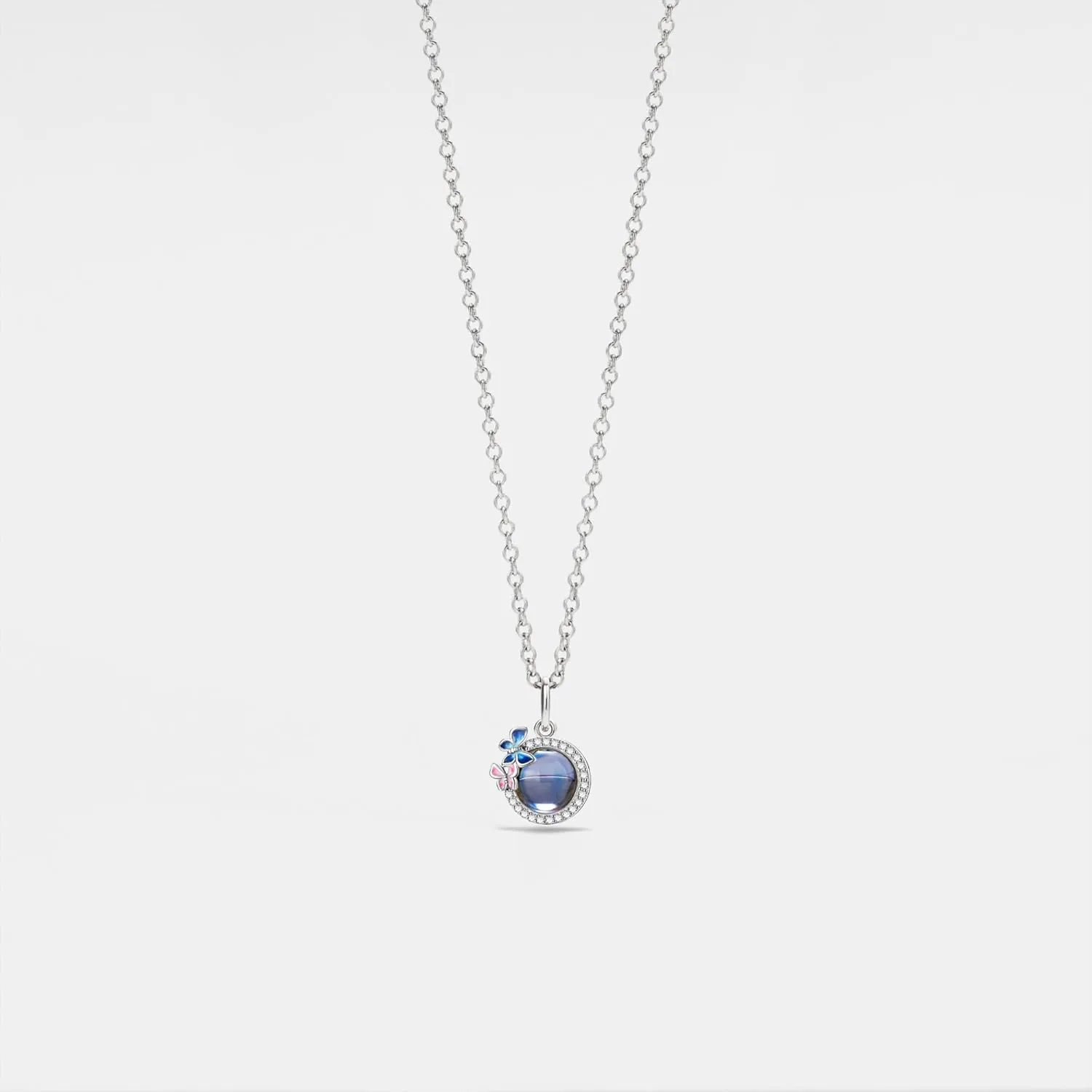 PERIMADE Personalized Picture Necklace Custom Memorial Photo Projection Pendant with Text & Love in 100 Languages Inside - Customized Dainty Butterfly CZ Circle Charm Necklace Birthday Gift for Women