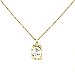 Personalized Custom Engraving Oval Pendant Name Necklace for Women, Fashion Rose Custom Name Necklace Choker Cute Inspiring Gifts for Birthday Anniversary Party