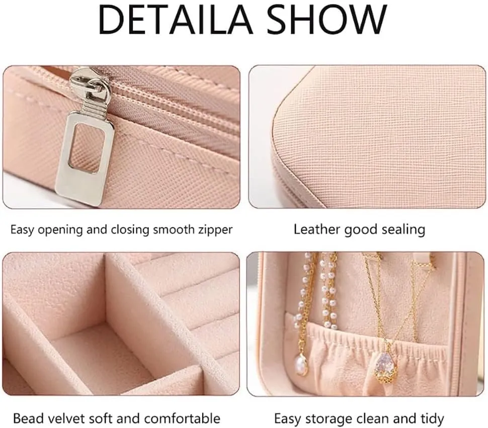 Personalized Jewelry Box for Women, Custom Travel Jewelry Case with Name and Birth Flower, Leather Jewelry Box for Rings, Earrings, Necklaces, Personalized Gifts for Women
