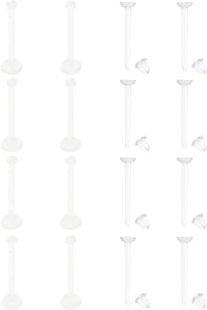 Piercing Retainers 16 Pcs Clear Earrings Plastic Nose Studs Labret Rings Kit Acrylic Tragus Cartilage Body Jewelry Lip Bars Tongue Stud Set 8 Pcs Stopper Sports Women Men Aretes Para La Nariz