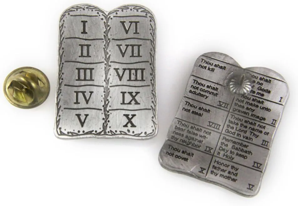 Pins & Brooches 6030163 10 Ten Commandments Lapel Pin Tie Tack Christian Religious Bible Verse Jewelry