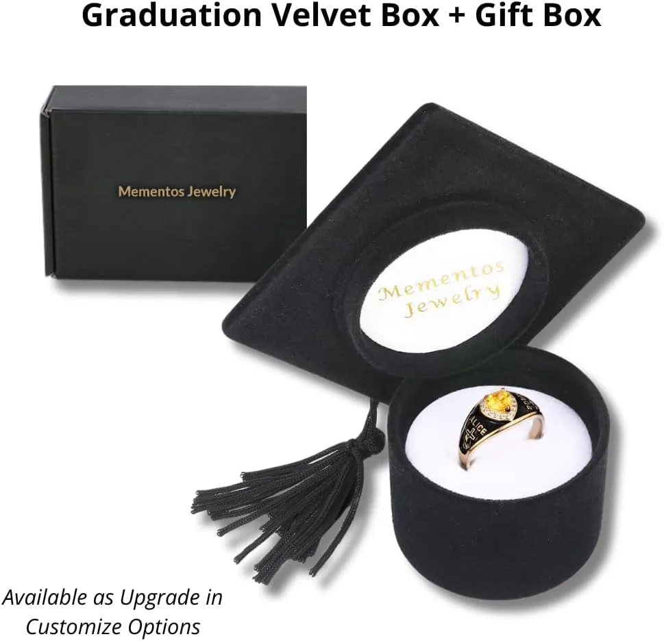 PJM Mementos USA Premium Class Ring Authentic Class Ring for Women  Petite Flower Collection  Genuine 925 Sterling Silver or 10KT Gold  Customized High School College University Women's Class Ring  Graduation Gifts