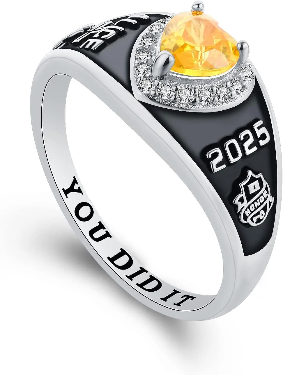 PJM Mementos USA Premium Class Ring Customized Sterling Silver or 10 KT Gold Women Class Ring  Lovely Collection  High School and College Class Ring
