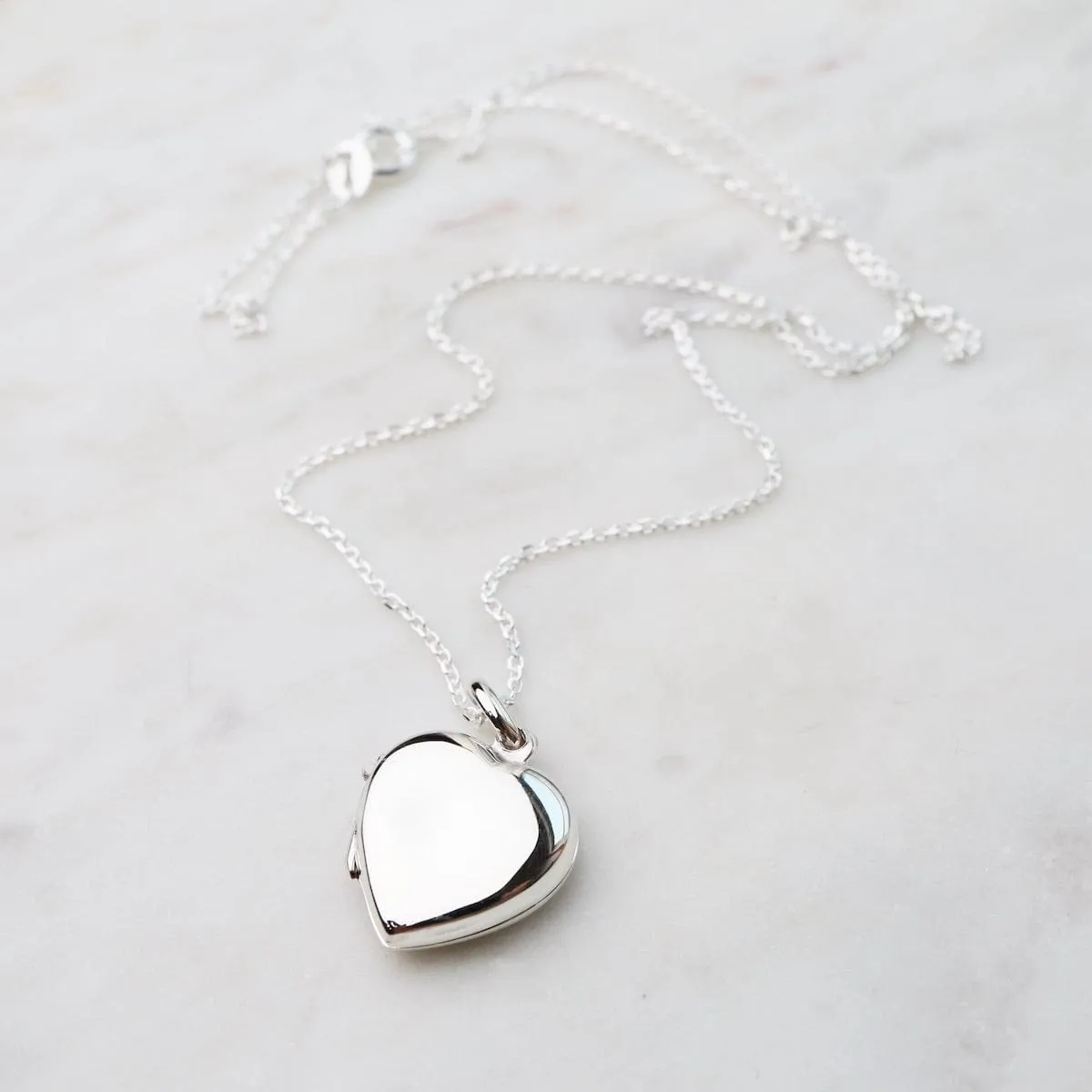 Plain Heart Locket Necklace