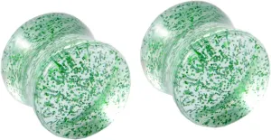 Plugs for Women Ears, Acrylic Tunnels for Women Ears with Pink Sequins Unisex Piercing Gauge Earrings 2pcs