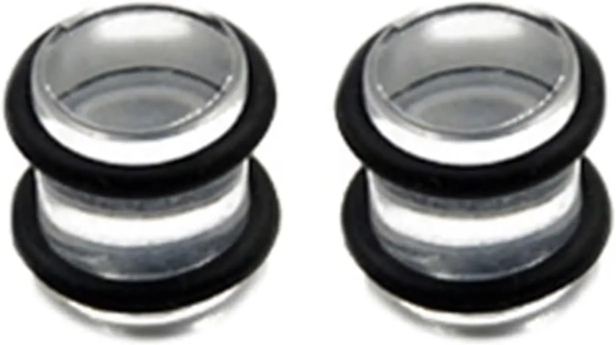 Plugs for Women Ears, Flesh Tunnels for Ears Acrylic Stone with Silicone Rings Unisex Piercing Gauge Earrings 2pcs
