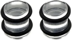 Plugs for Women Ears, Flesh Tunnels for Ears Acrylic Stone with Silicone Rings Unisex Piercing Gauge Earrings 2pcs