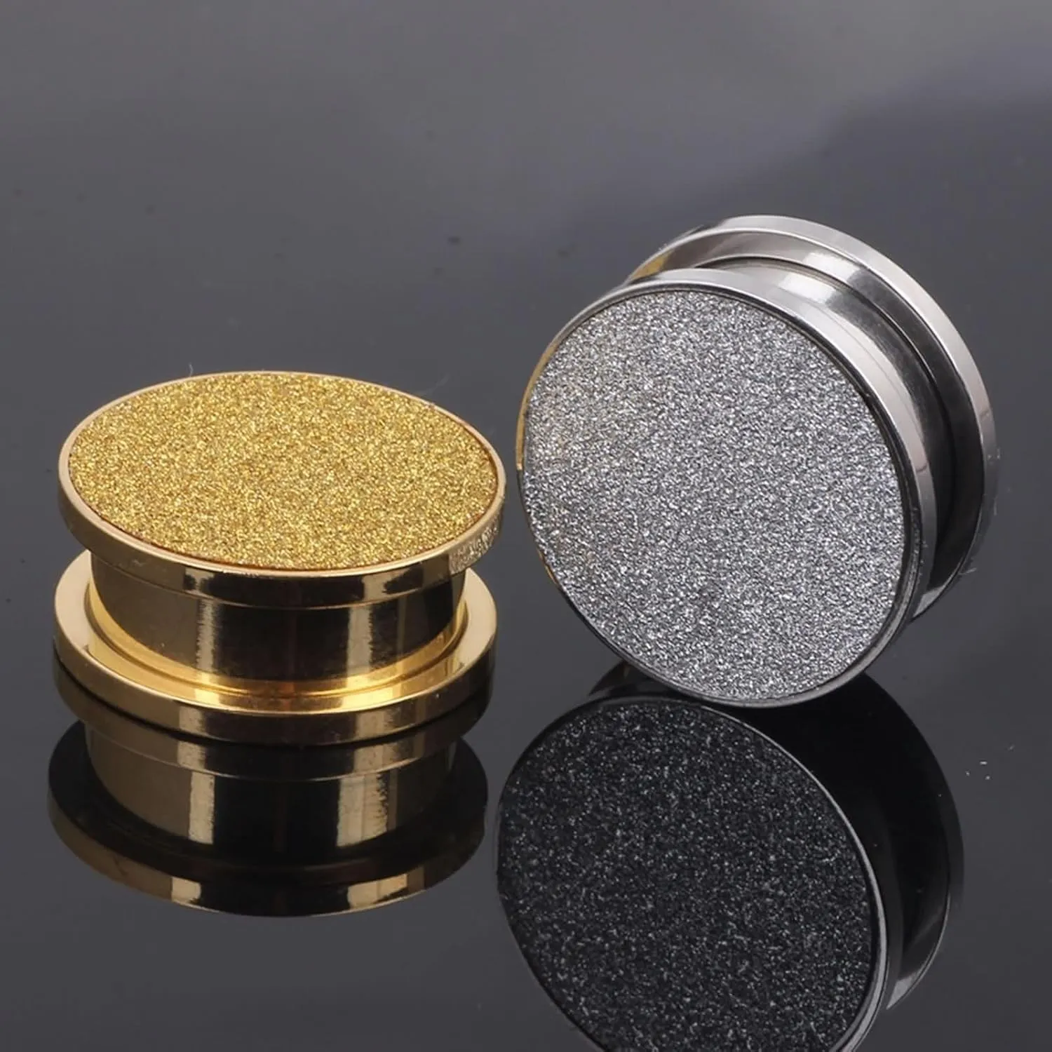 Plugs for Women Ears, Flesh Tunnels for Ears Stainless Steel Matte Finished Pierced Earrings for Women 2pcs