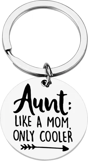 PLwelth Aunt Gifts Keychain Cute Auntie Keyring from Niece Nephew Personalized Charm Gift for Birthday Christmas Mothers Day