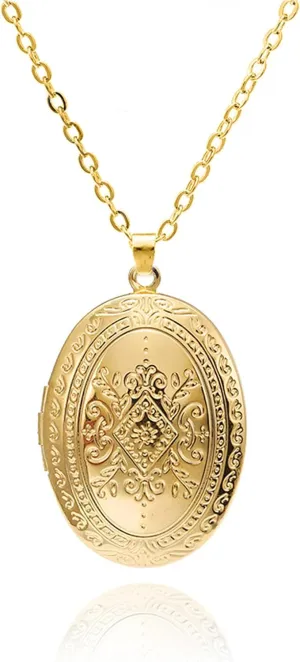 POYAMUSE Vintage Locket Necklace for Women, Gold Silver Locket Pendant Necklace for Women, Classic Keepsake Necklace Jewelry