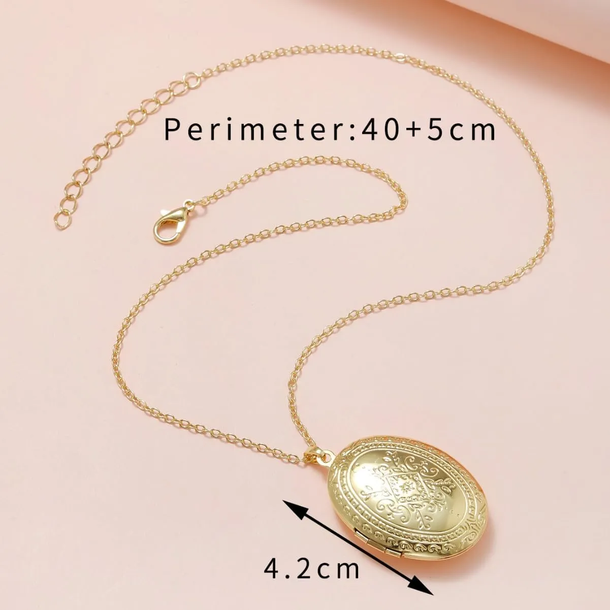 POYAMUSE Vintage Locket Necklace for Women, Gold Silver Locket Pendant Necklace for Women, Classic Keepsake Necklace Jewelry