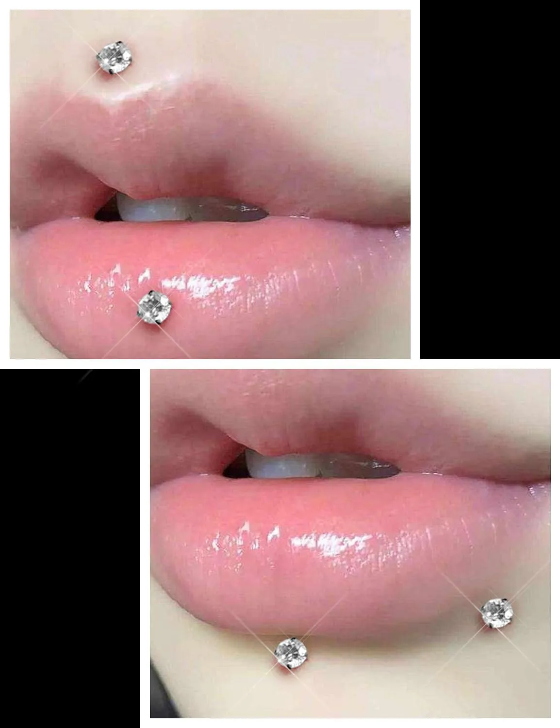 Prjndjw 16G Lip Rings Stud Surgical Steel Internal Thread CZ Stud Piercing For Tragus/Nose/Helix/Conch/Medusa/Lip/Labret - Helix Tragus Cartilage Earring For Women Men 9PCS Piercing Taper